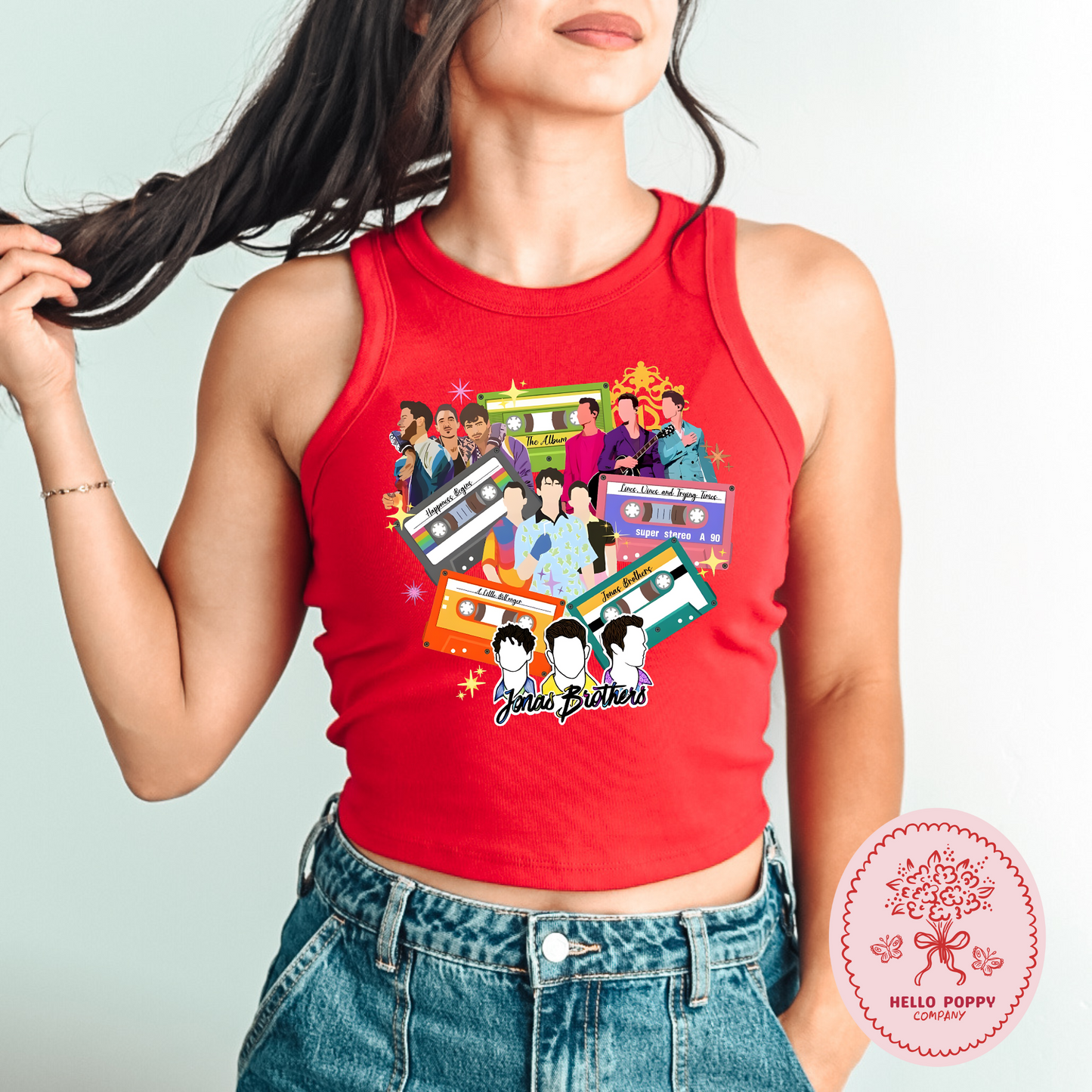 Jonas Brothers Cassette Tapes Micro Ribbed Racerback Tank