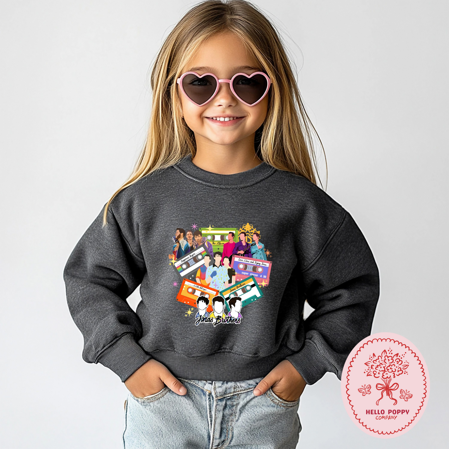 Jonas Brothers Cassette Tapes Crewneck Sweatshirt - Youth