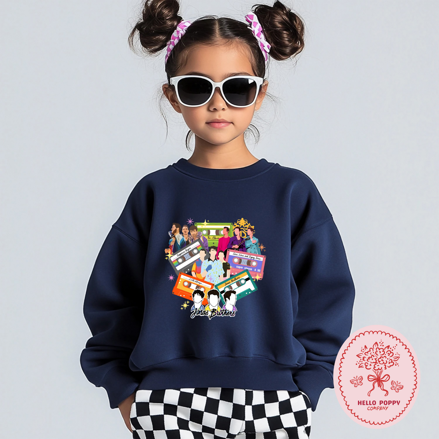 Jonas Brothers Cassette Tapes Crewneck Sweatshirt - Youth