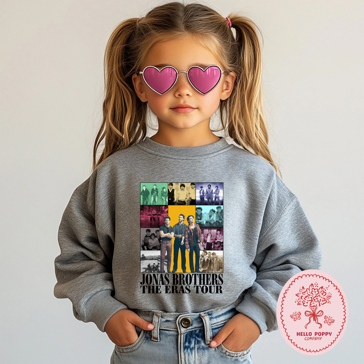 Jonas Brothers The Eras Tour (Black) Crewneck Sweatshirt - Youth