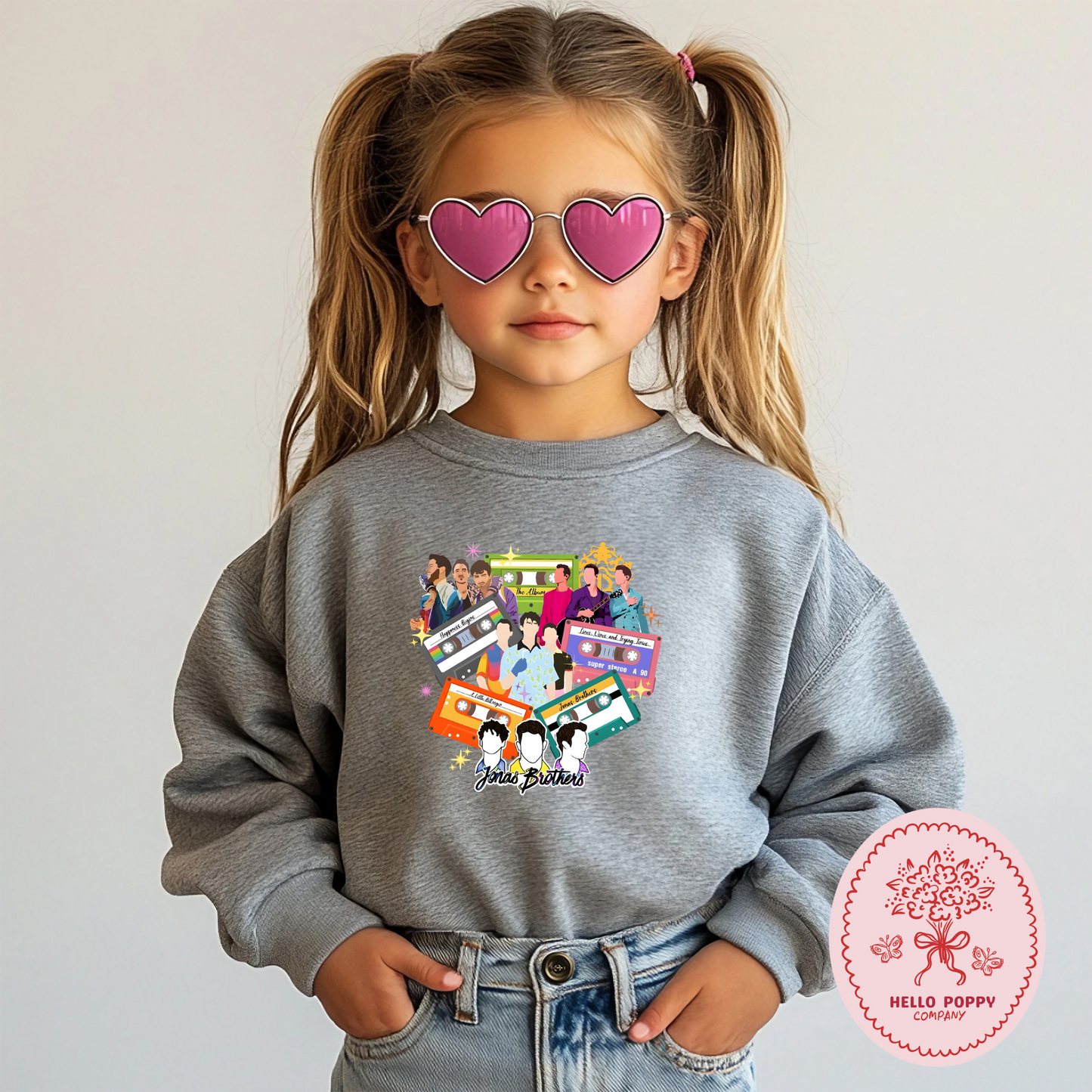 Jonas Brothers Cassette Tapes Crewneck Sweatshirt - Youth