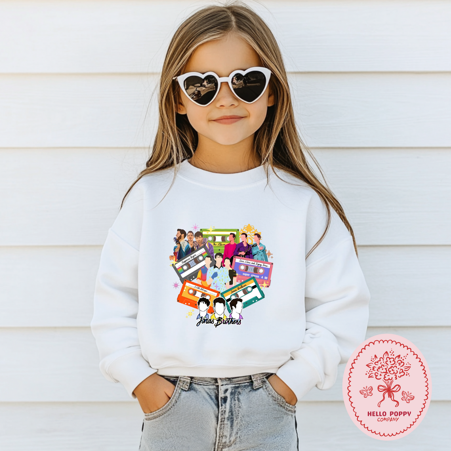Jonas Brothers Cassette Tapes Crewneck Sweatshirt - Youth