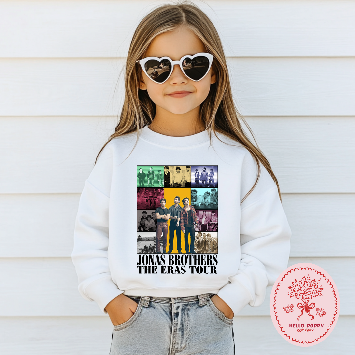 Jonas Brothers The Eras Tour (Black) Crewneck Sweatshirt - Youth