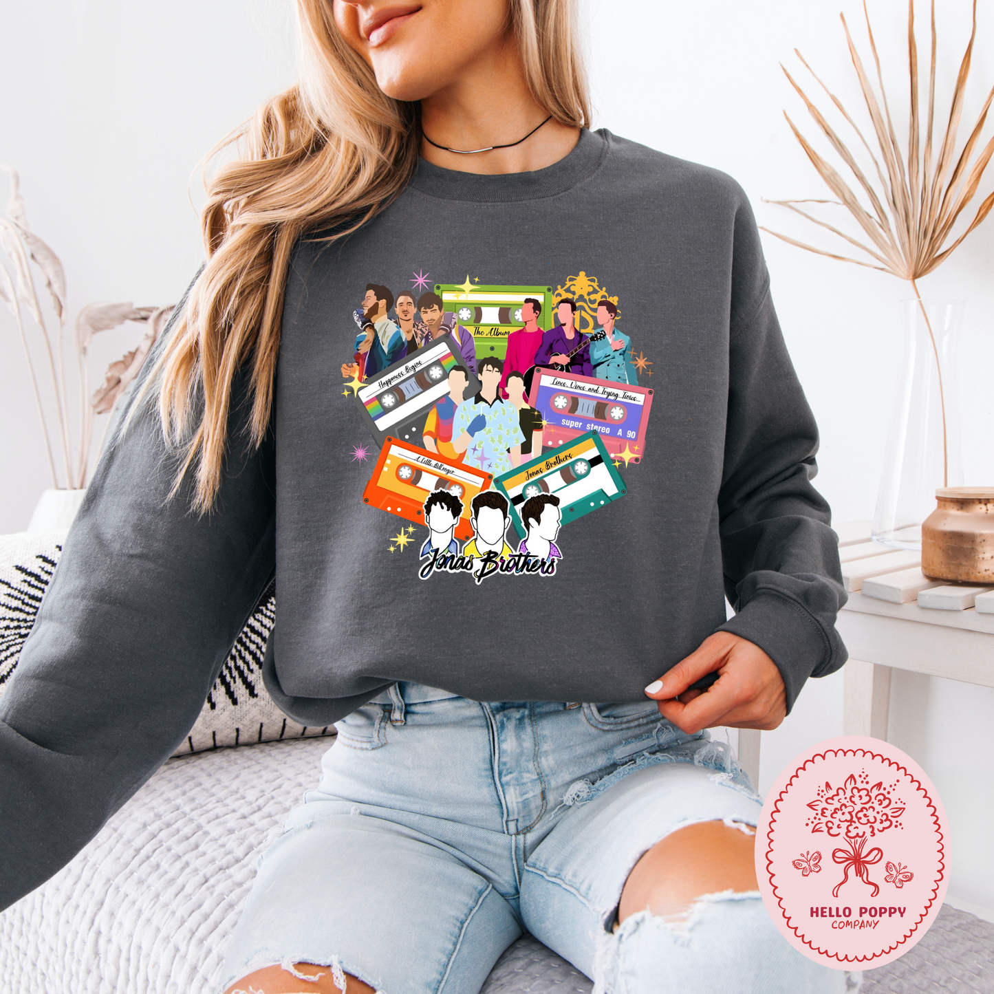 Jonas Brothers Cassette Tapes Crewneck Sweatshirt