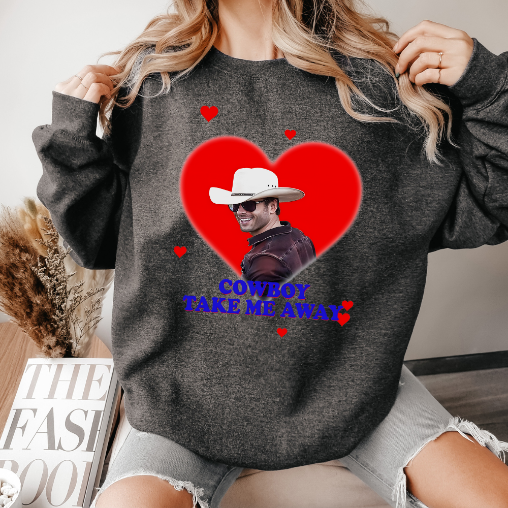 Glen Powell Twisters Movie Cowboy Take Me Away Crewneck Sweatshirt (Multiple Colors)
