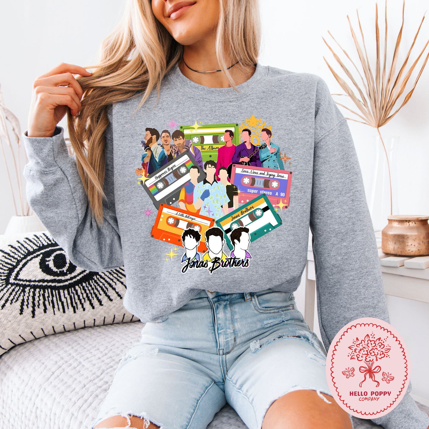 Jonas Brothers Cassette Tapes Crewneck Sweatshirt