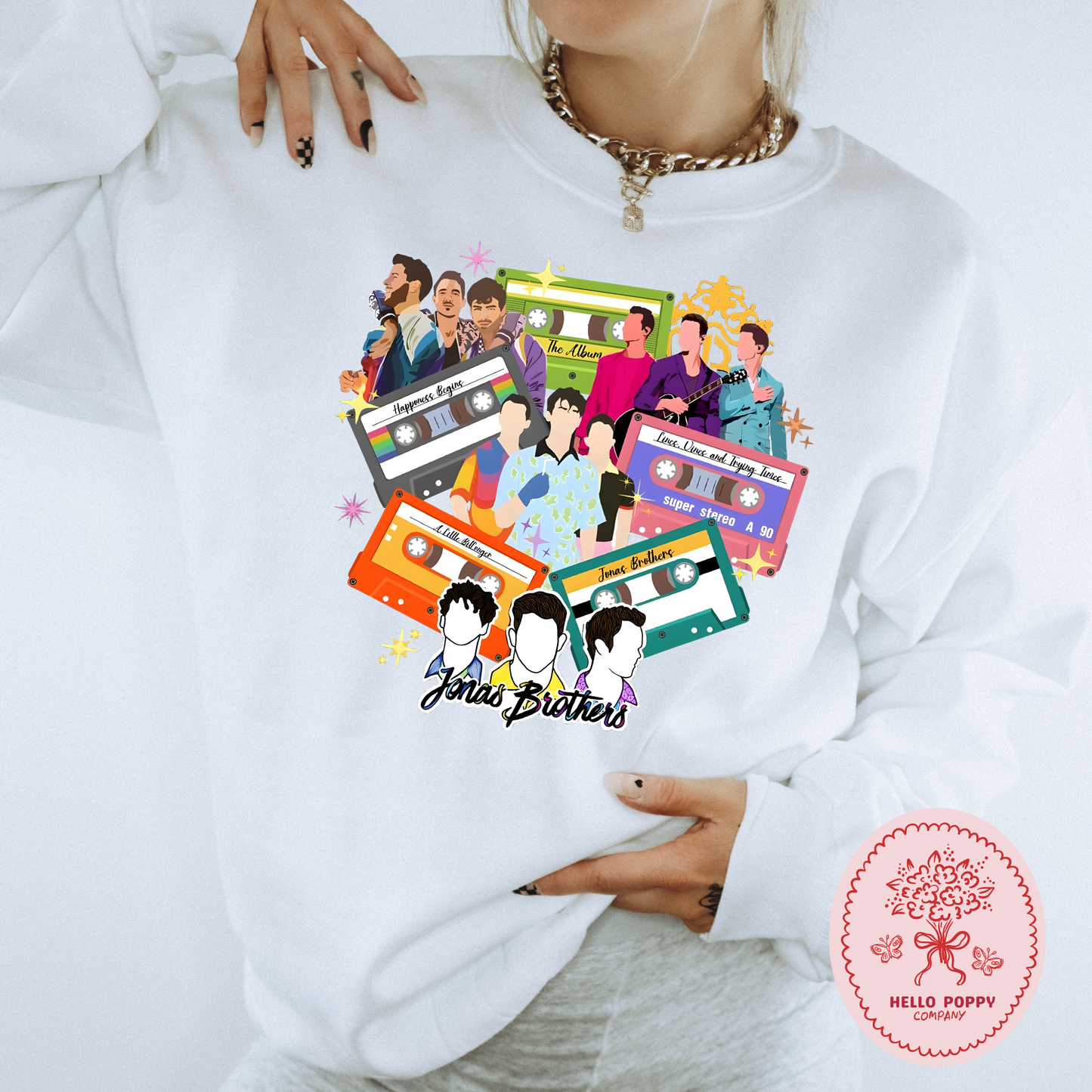 Jonas Brothers Cassette Tapes Crewneck Sweatshirt