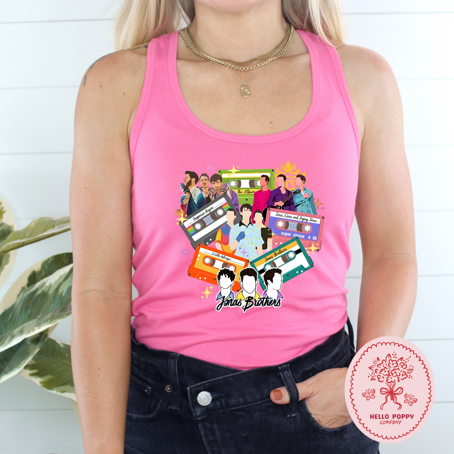 Jonas Brothers Cassette Tapes Racerback Tank