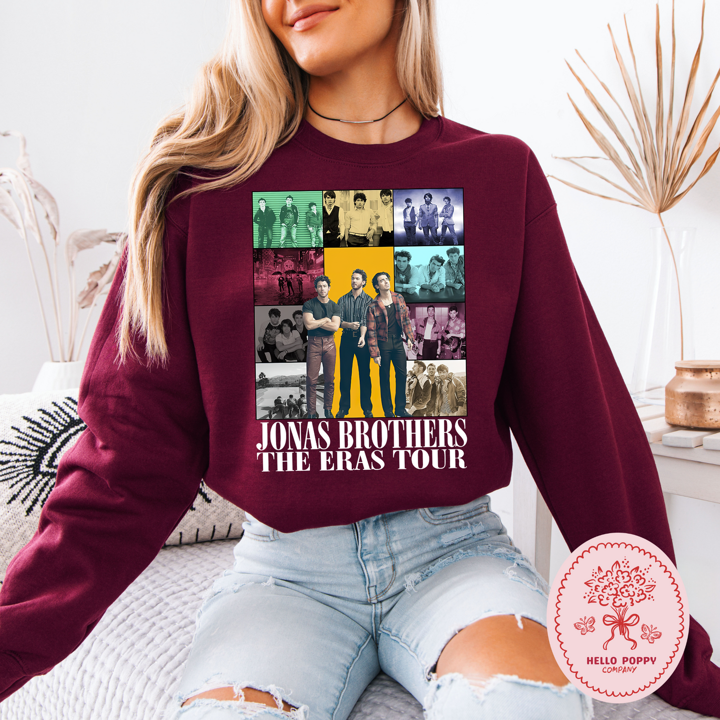 Jonas Brothers The Eras Tour (White) Crewneck Sweatshirt