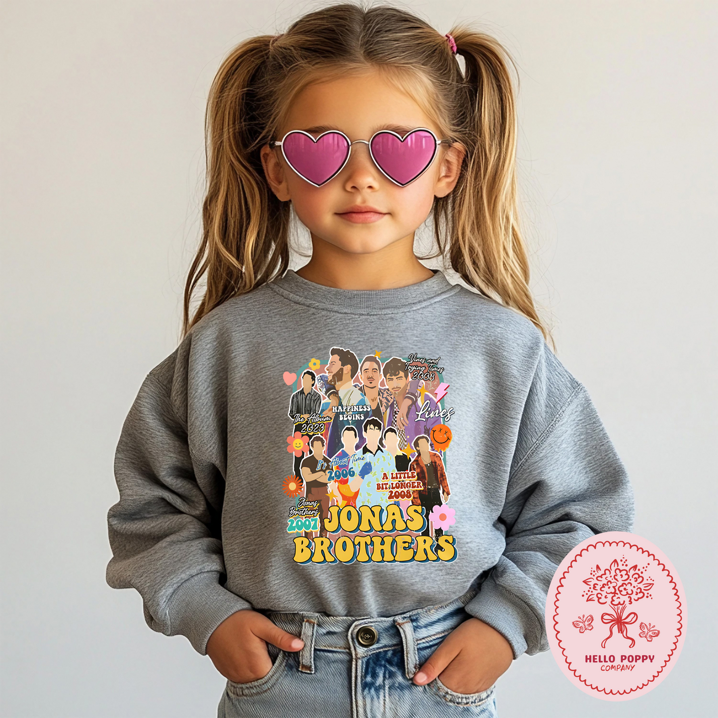 Jonas Brothers Retro Eras Tour Crewneck Sweatshirt - Youth