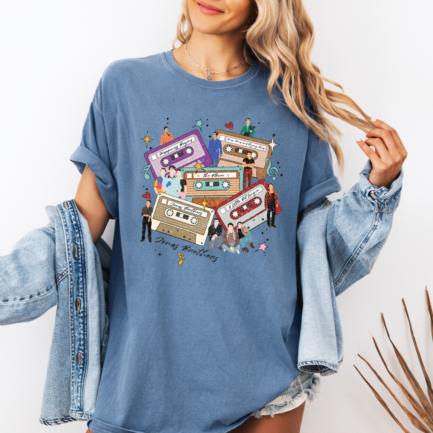 Jonas Brothers Distressed Cassette Tapes Comfort Colors T-Shirt