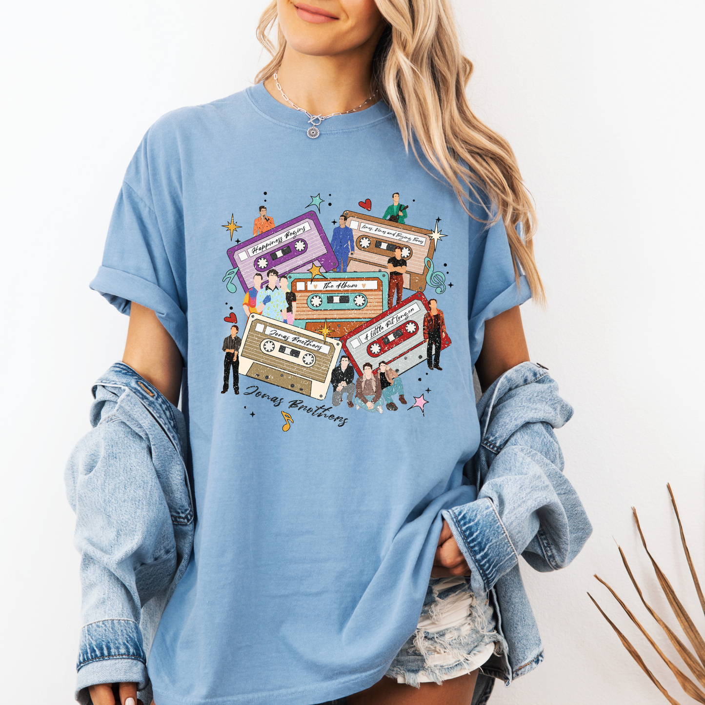 Jonas Brothers Distressed Cassette Tapes Comfort Colors T-Shirt