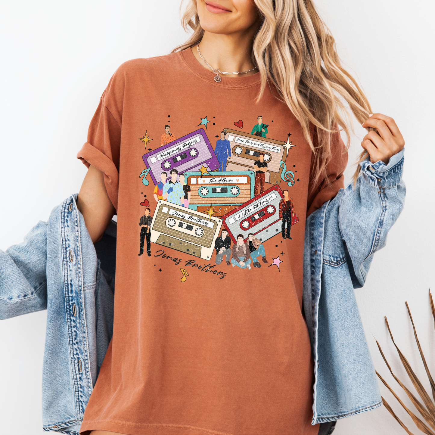 Jonas Brothers Distressed Cassette Tapes Comfort Colors T-Shirt