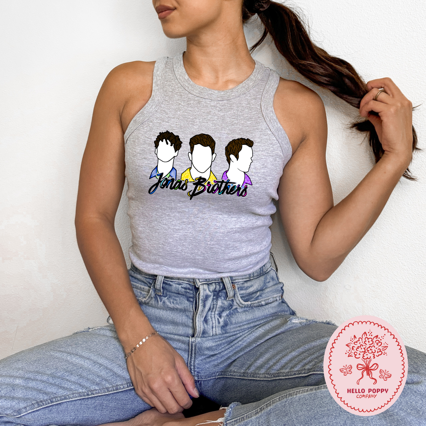 Jonas Brothers Silhouettes Micro Ribbed Racerback Tank