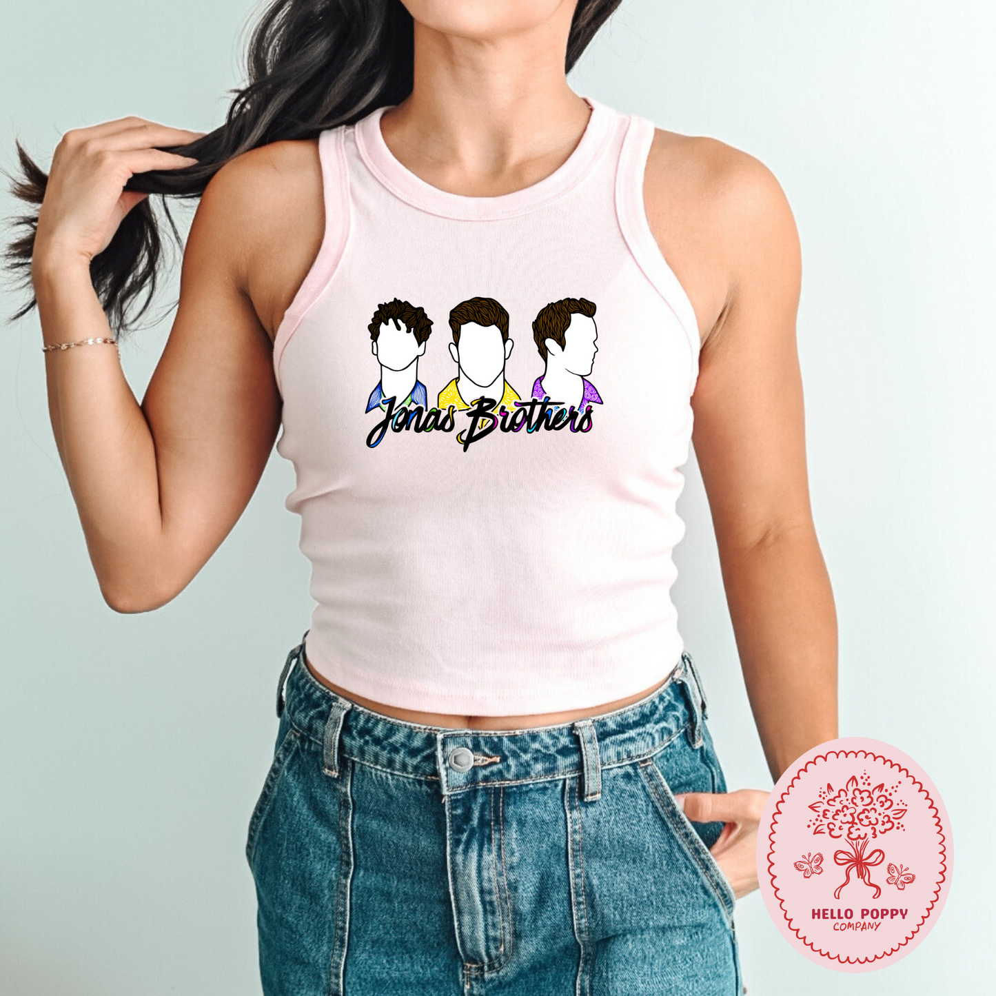 Jonas Brothers Silhouettes Micro Ribbed Racerback Tank