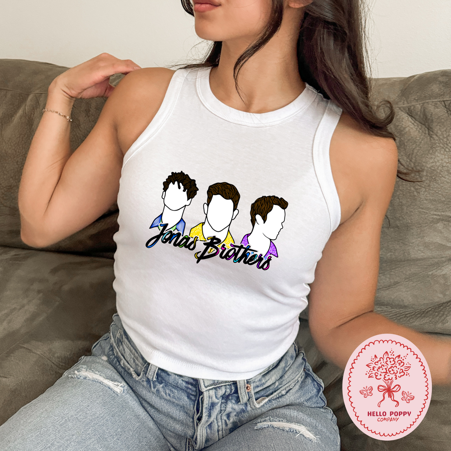 Jonas Brothers Silhouettes Micro Ribbed Racerback Tank