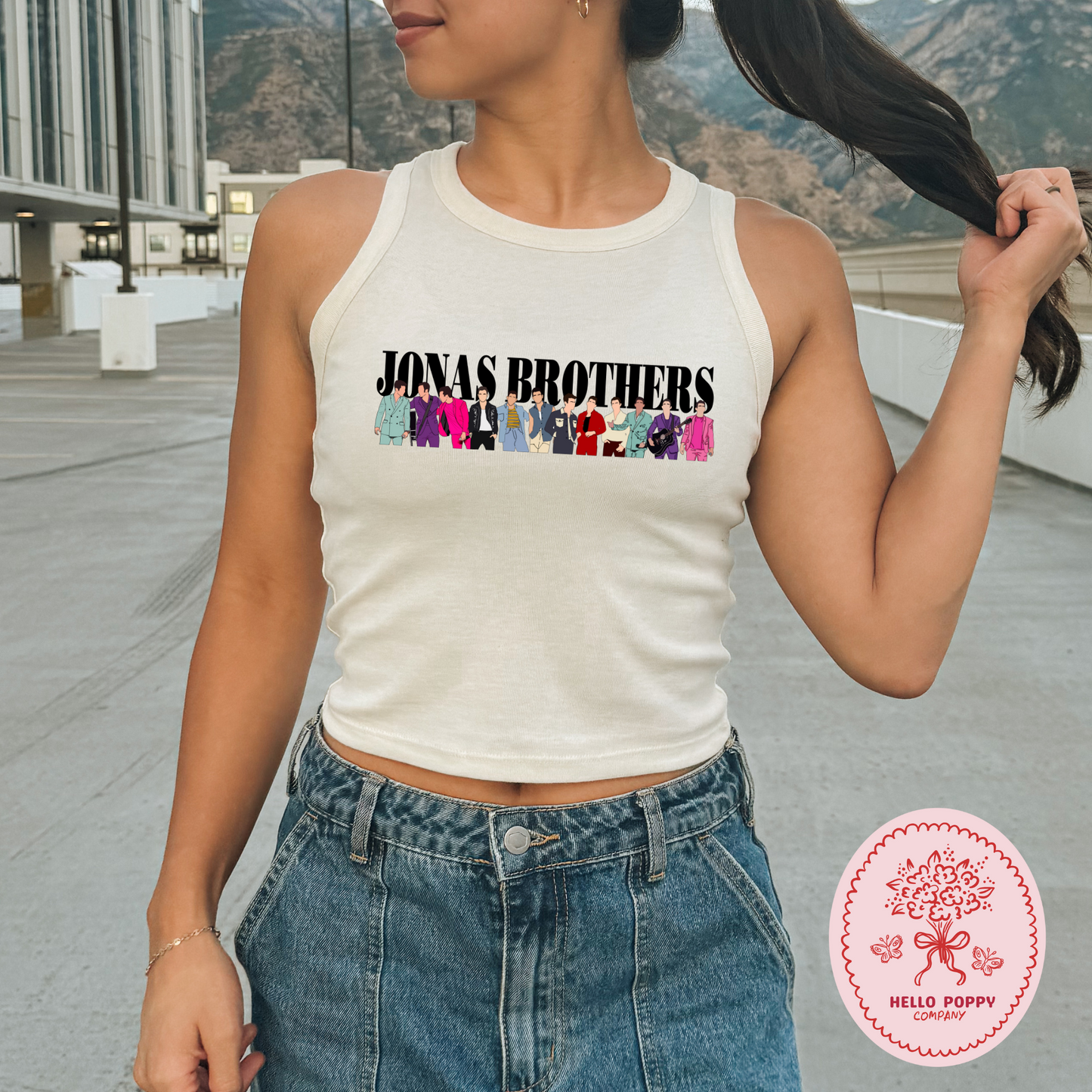 Jonas Brothers Happiness Begins Silhouettes Micro Ribbed Racerback Tank