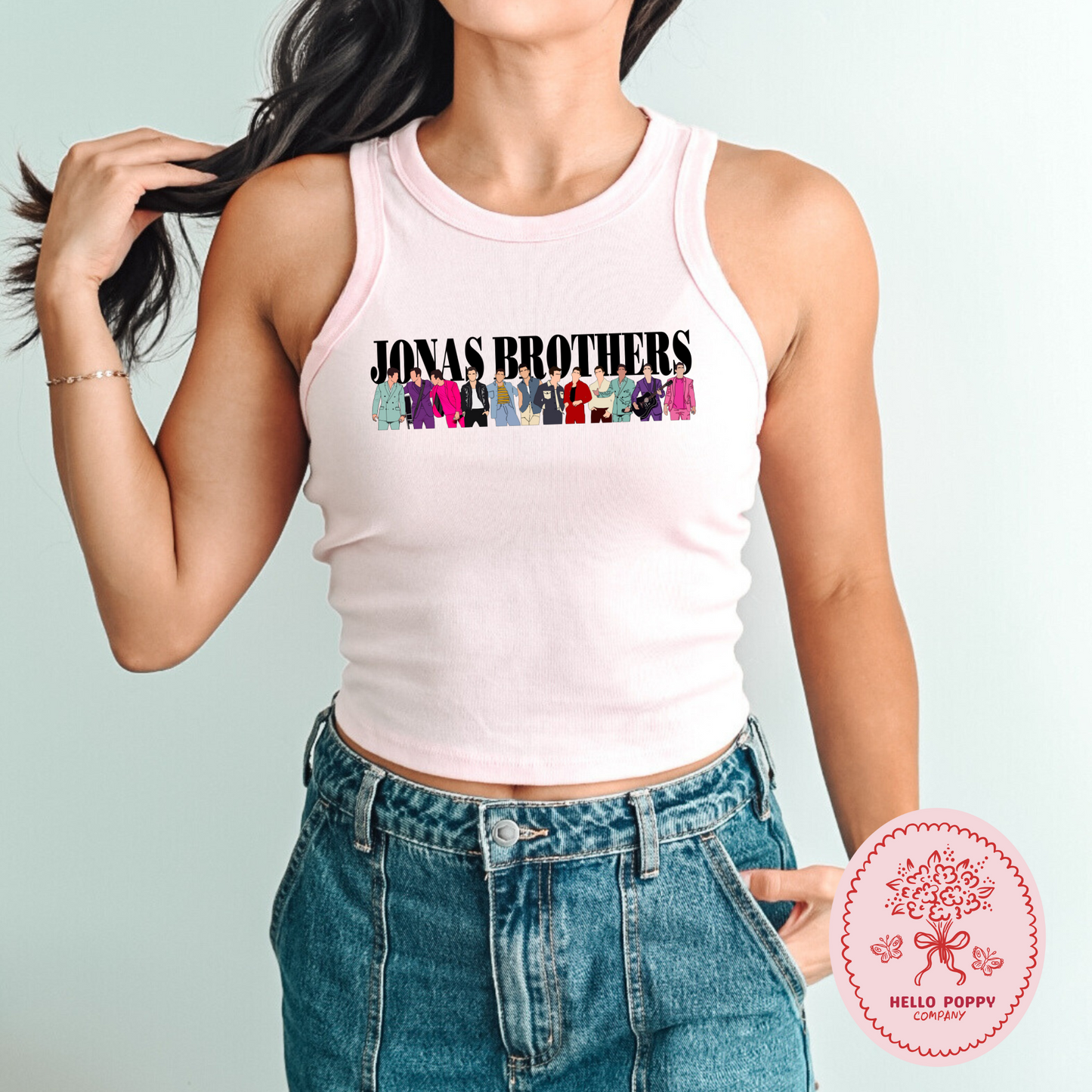 Jonas Brothers Happiness Begins Silhouettes Micro Ribbed Racerback Tank