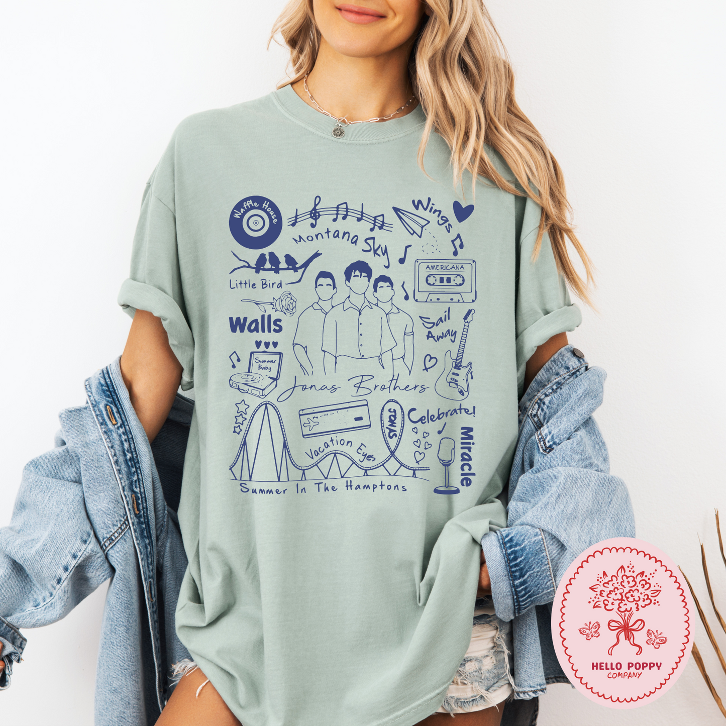Jonas Brothers The Album Tracklist (Blue) Comfort Colors T-Shirt