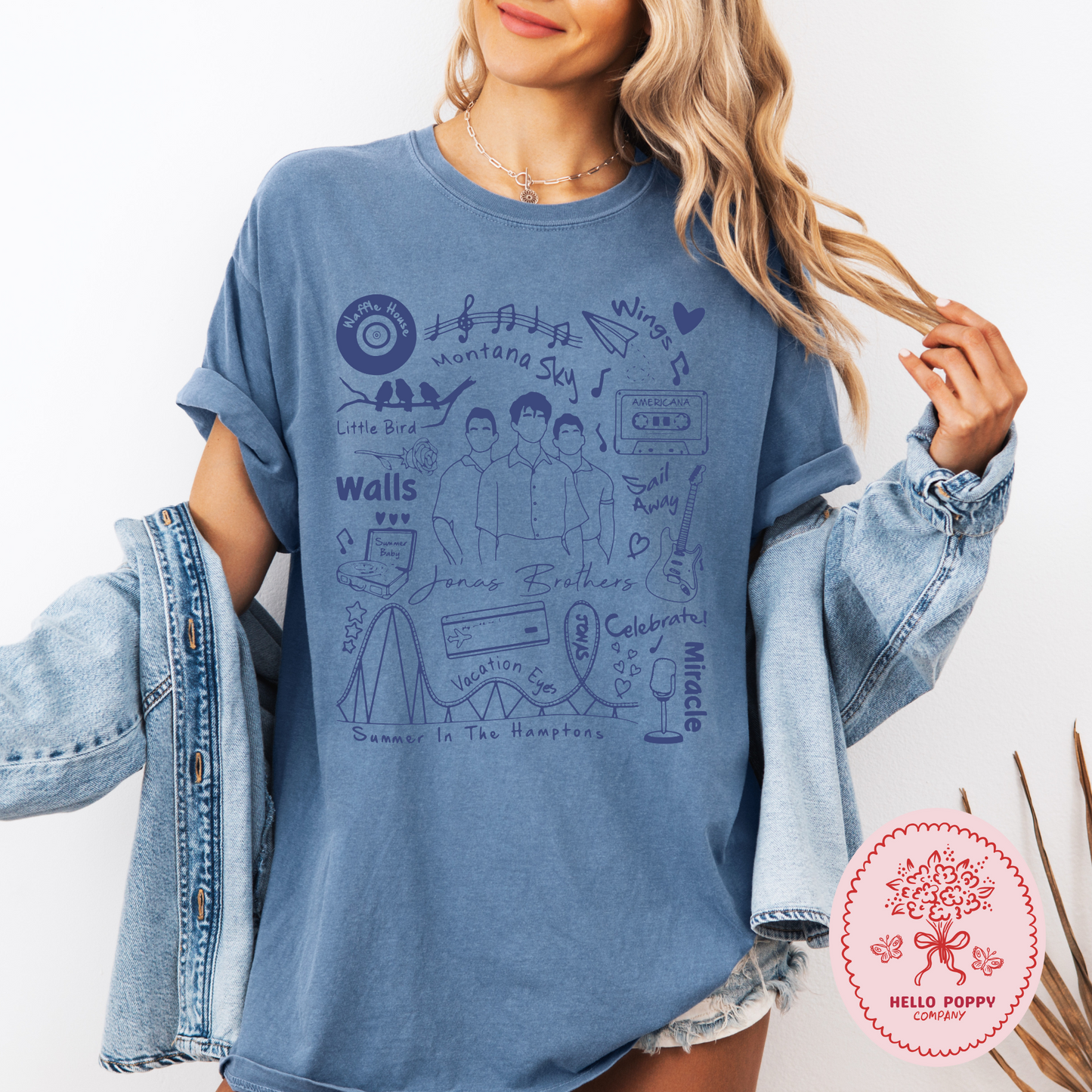 Jonas Brothers The Album Tracklist (Blue) Comfort Colors T-Shirt