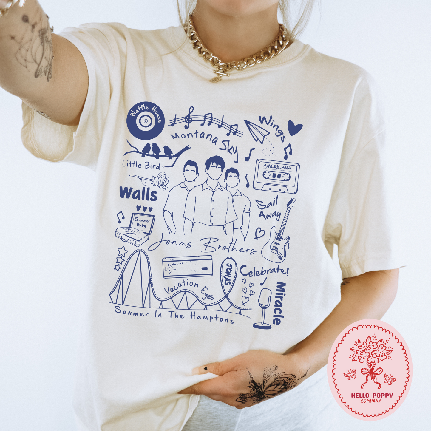 Jonas Brothers The Album Tracklist (Blue) Comfort Colors T-Shirt