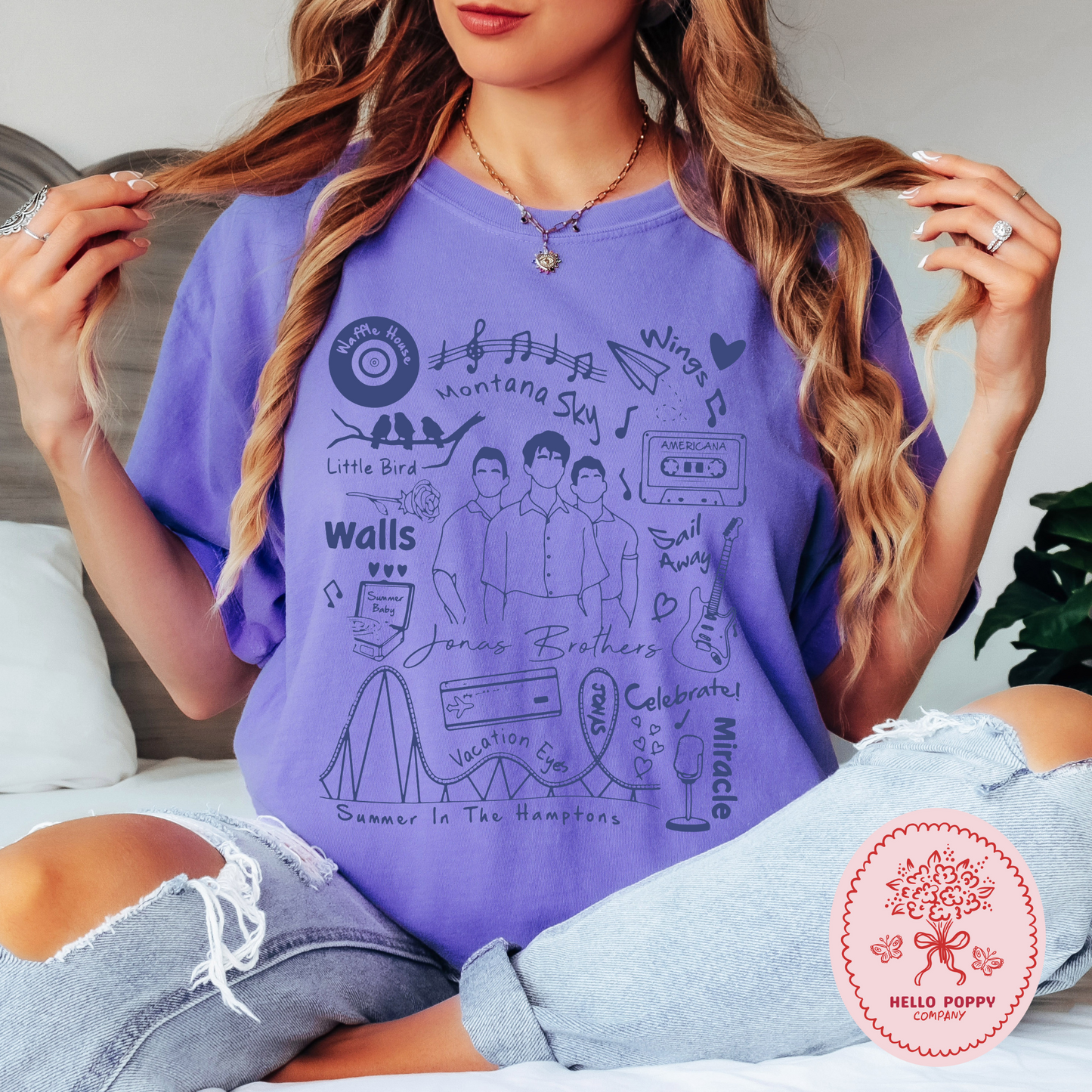 Jonas Brothers The Album Tracklist (Blue) Comfort Colors T-Shirt