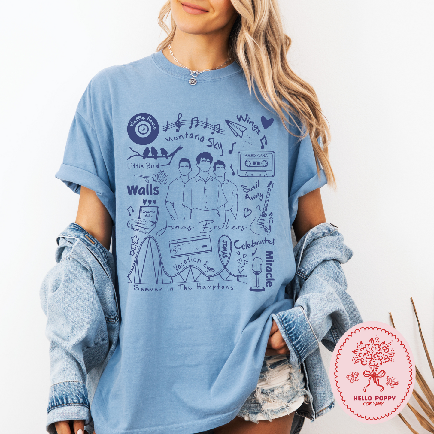 Jonas Brothers The Album Tracklist (Blue) Comfort Colors T-Shirt