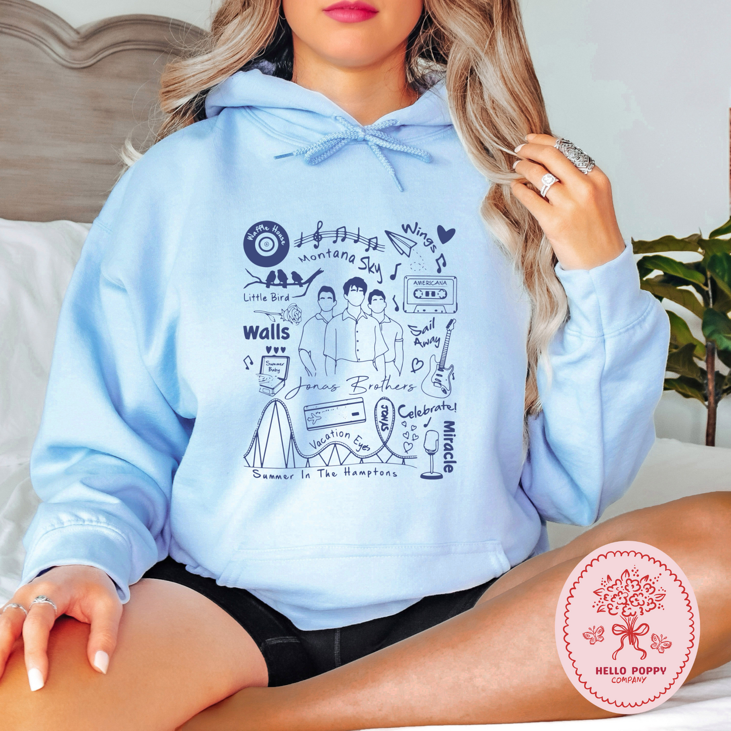 Jonas Brothers The Album Track List (Blue) Hoodie Sweatshirt