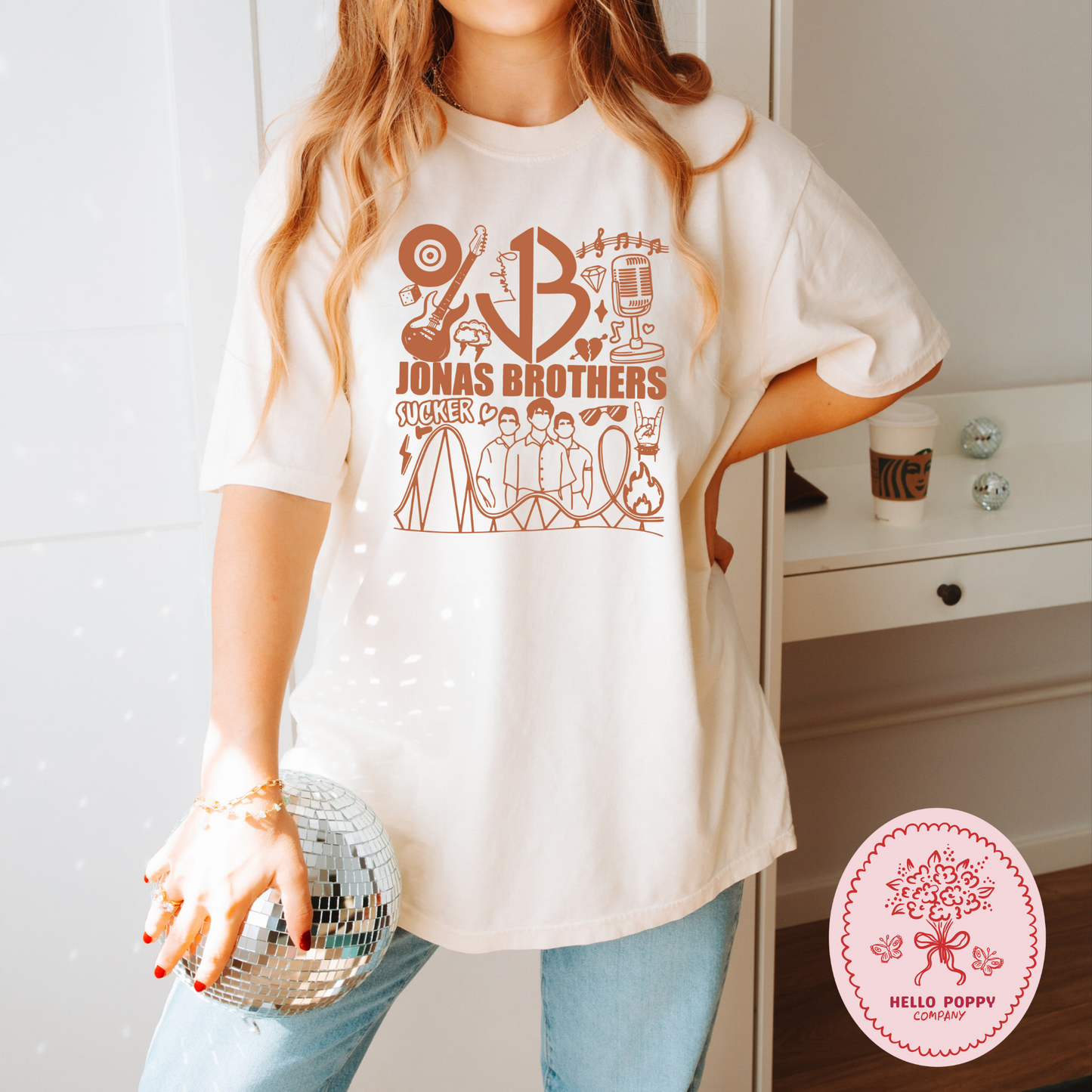 Jonas Brothers Retro JB (Orange) Comfort Colors T-Shirt
