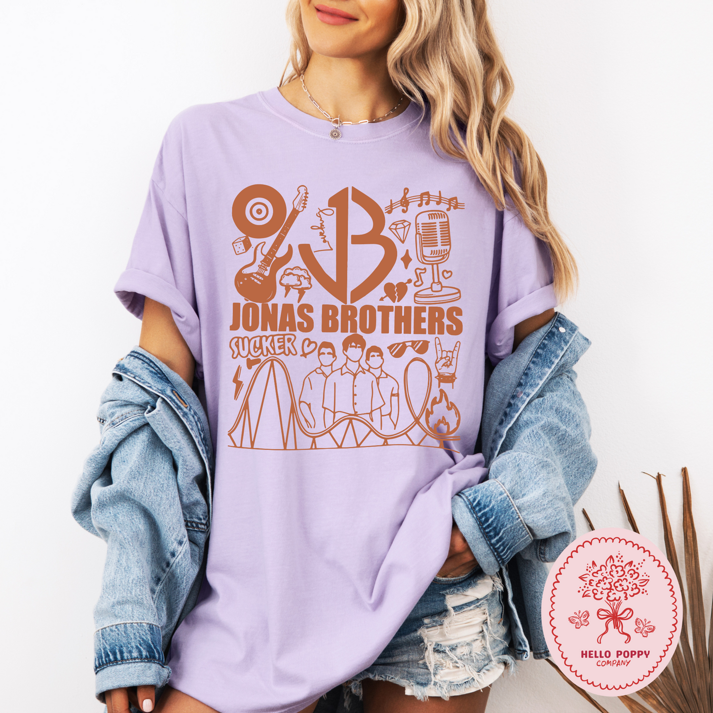 Jonas Brothers JB Nostalgia and (Orange) Comfort Colors T-Shirt