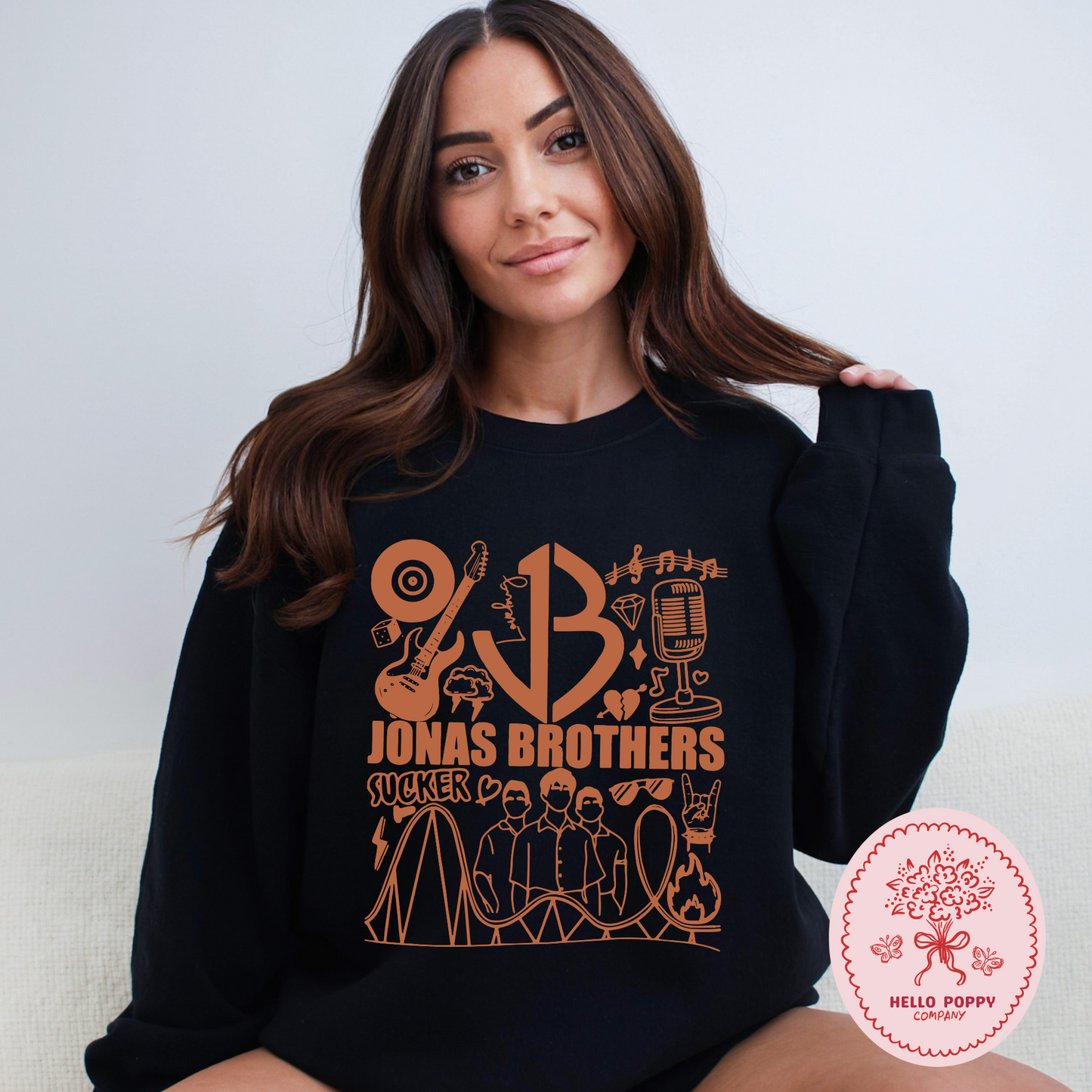 Jonas Brothers Retro JB (Orange) Crewneck Sweatshirt