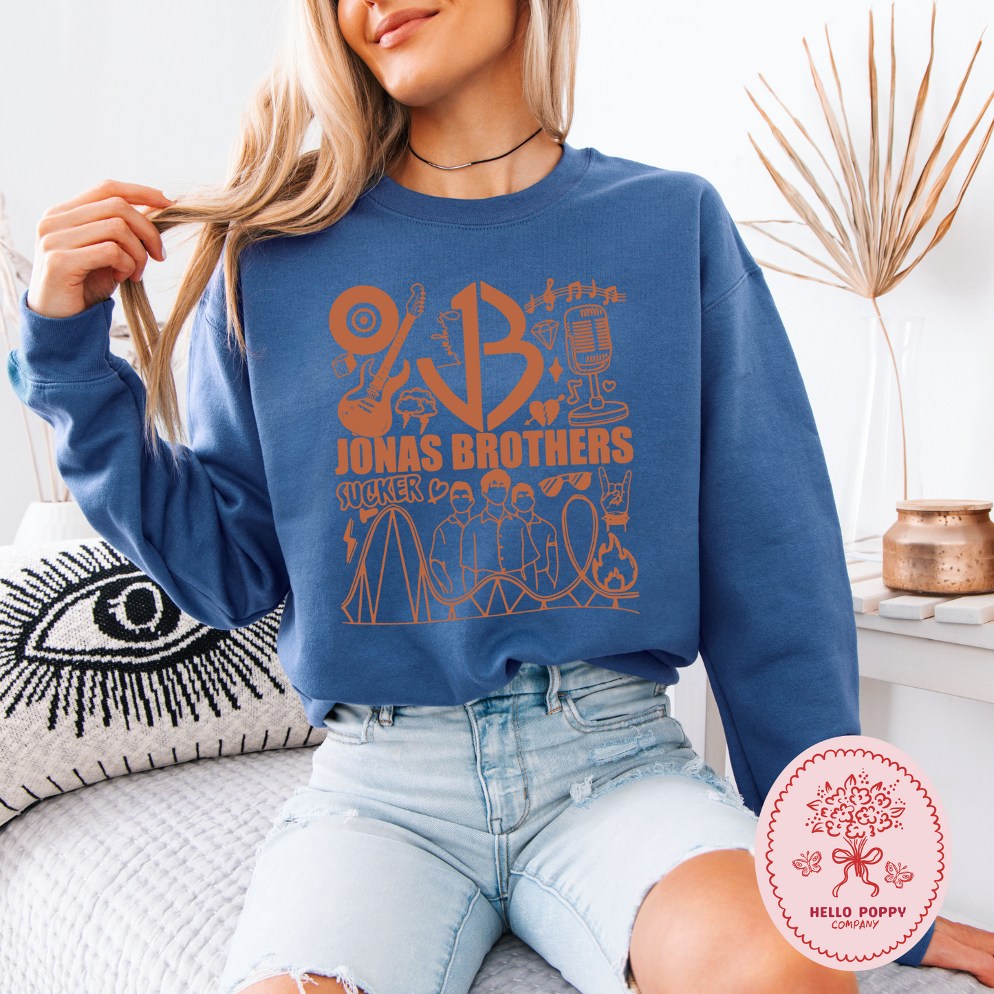 Jonas Brothers Retro JB (Orange) Crewneck Sweatshirt