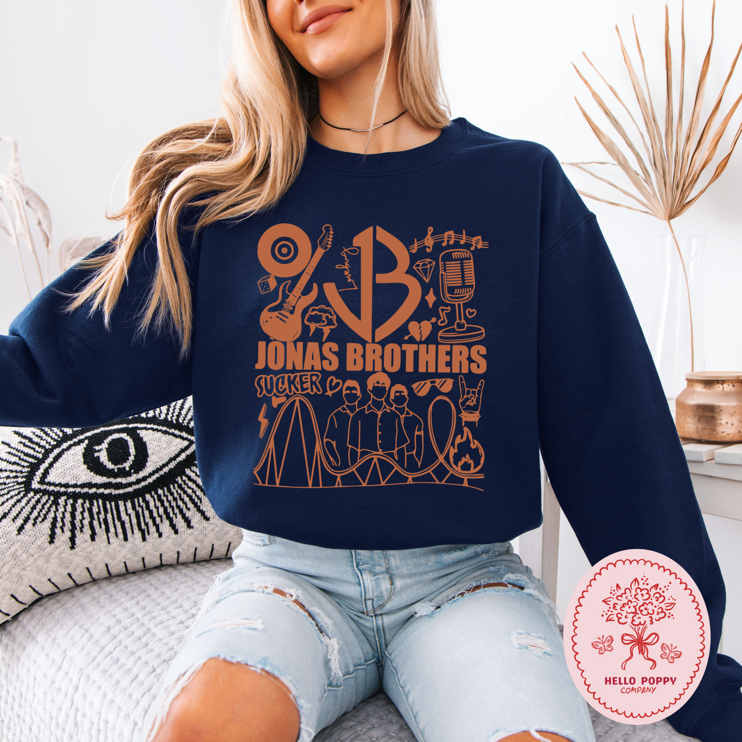 Jonas Brothers Retro JB (Orange) Crewneck Sweatshirt