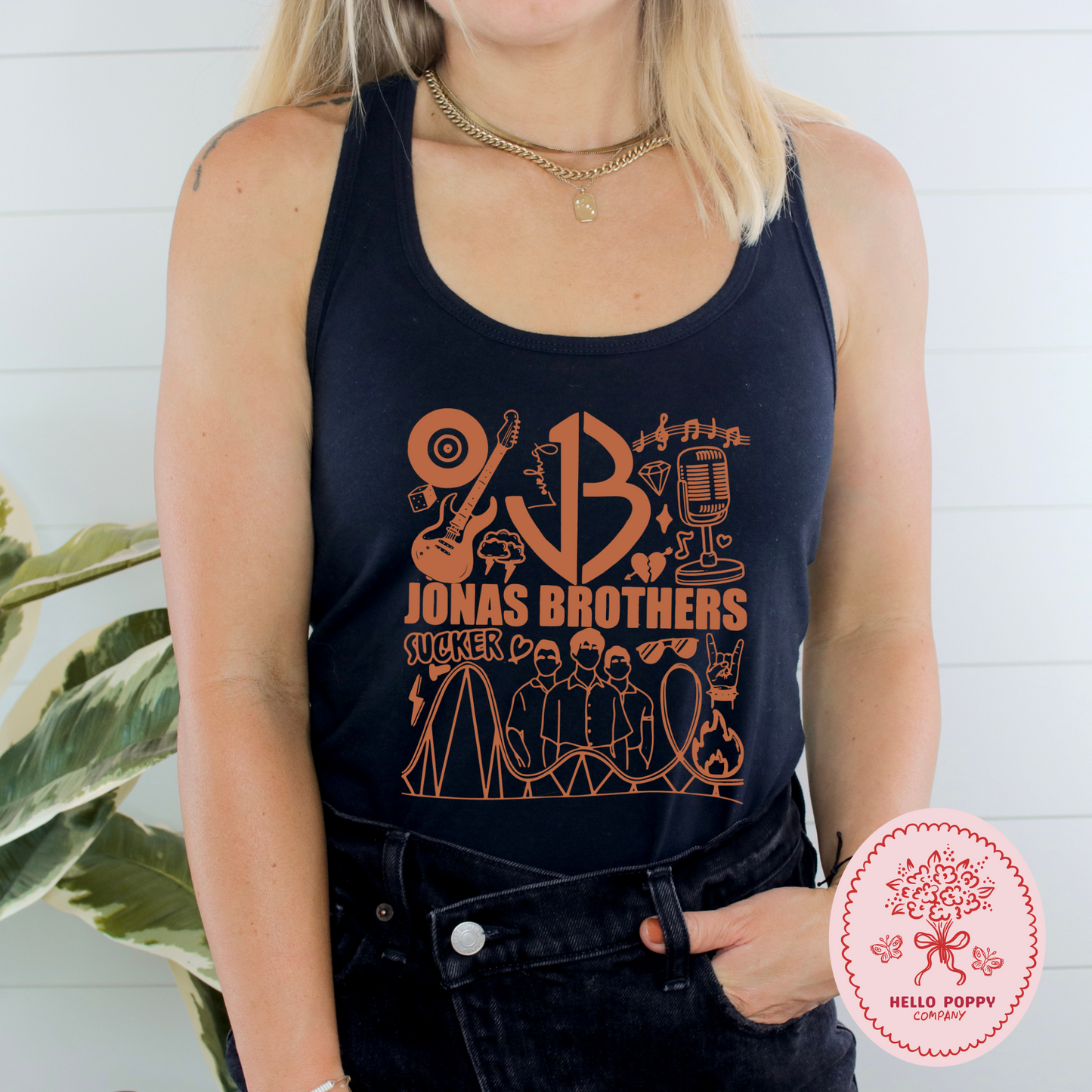 Jonas Brothers Retro JB (Orange) Racerback Tank