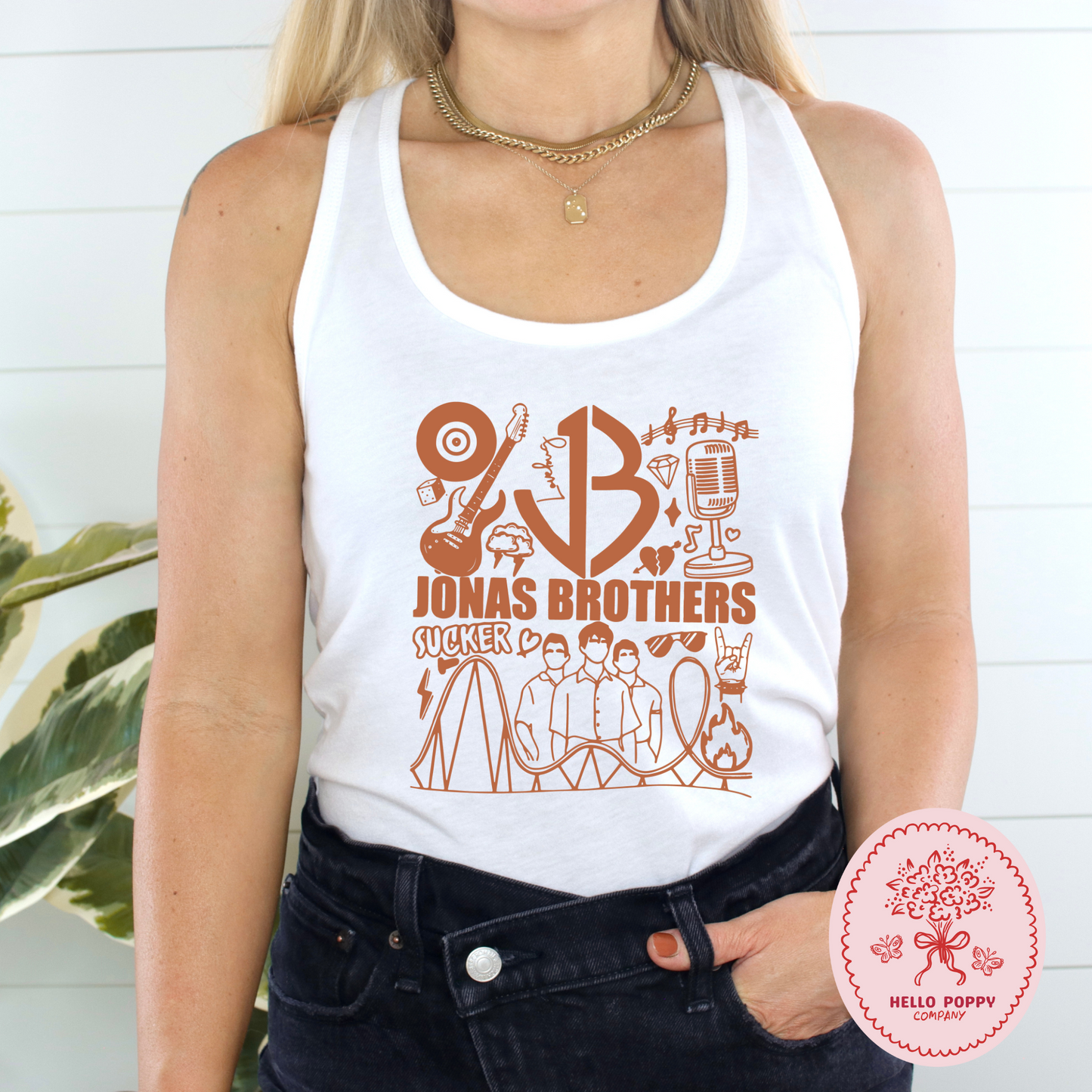 Jonas Brothers Retro JB (Orange) Racerback Tank