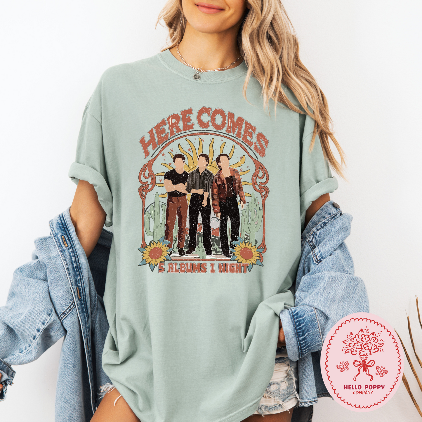 Jonas Brothers Boho 5 Albums 1 Night Comfort Colors T-Shirt