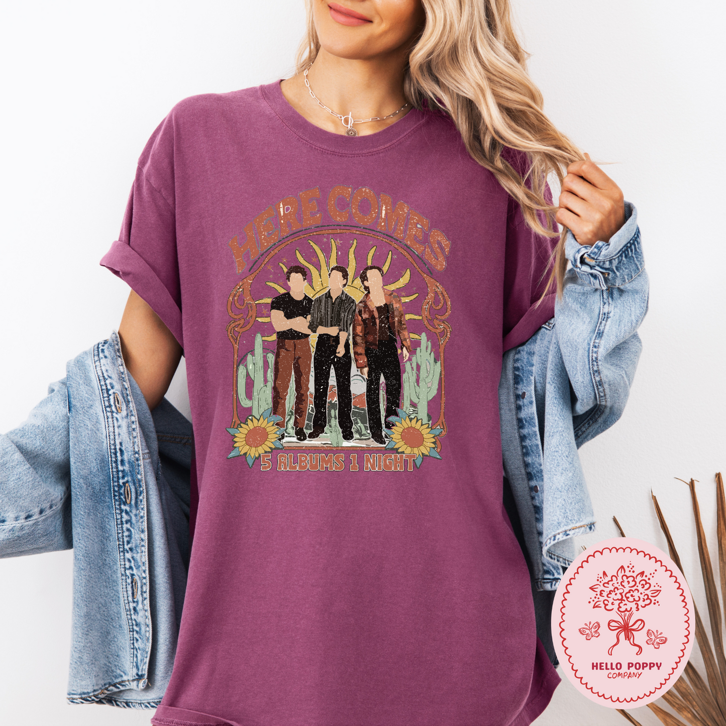 Jonas Brothers Boho 5 Albums 1 Night Comfort Colors T-Shirt
