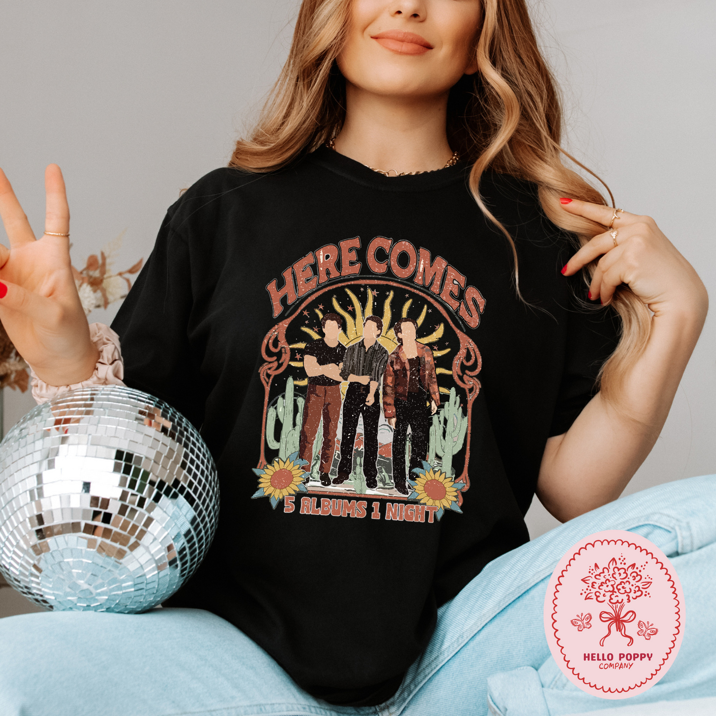 Jonas Brothers Boho 5 Albums 1 Night Comfort Colors T-Shirt