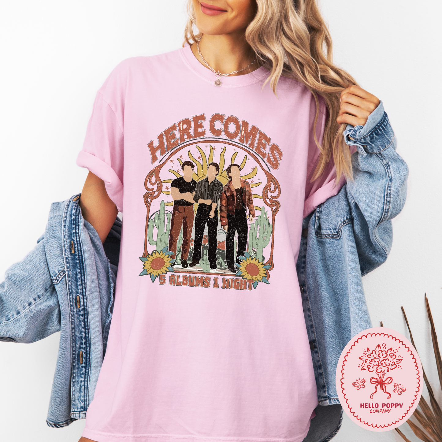 Jonas Brothers Boho 5 Albums 1 Night Comfort Colors T-Shirt