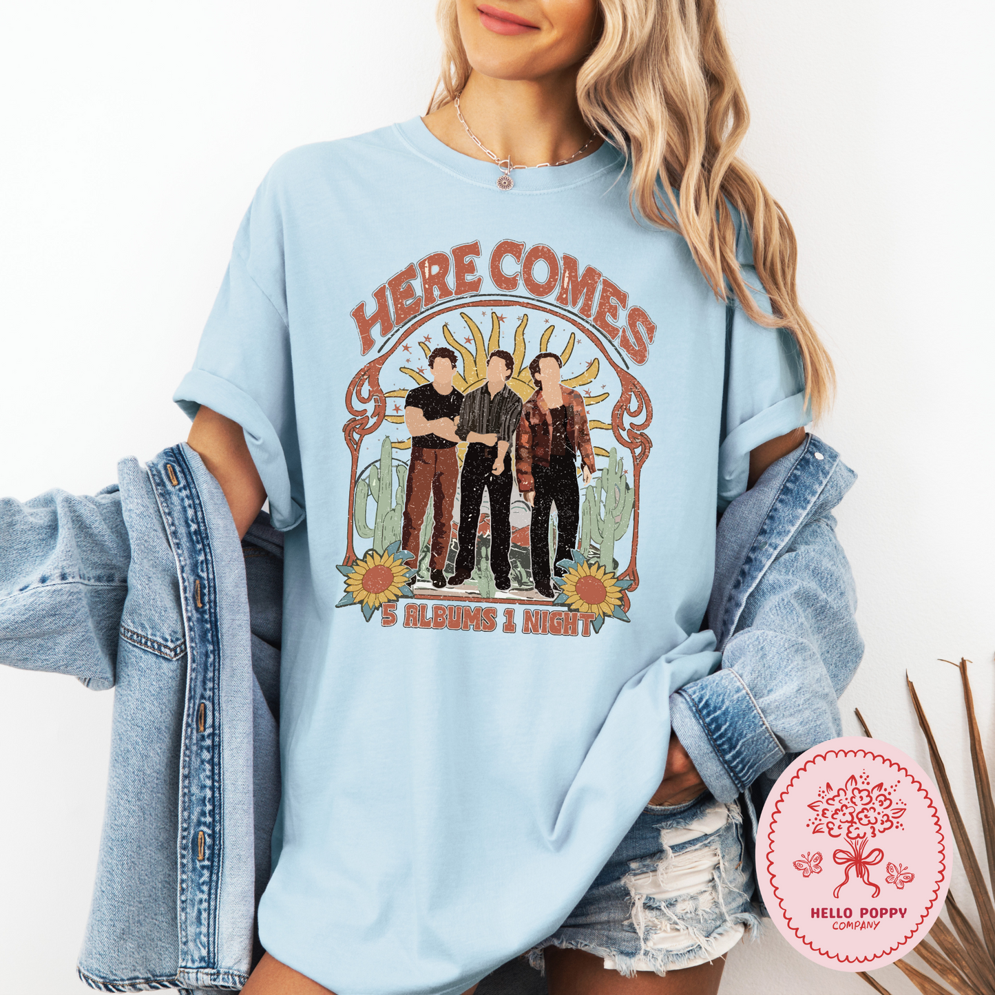 Jonas Brothers Boho 5 Albums 1 Night Comfort Colors T-Shirt