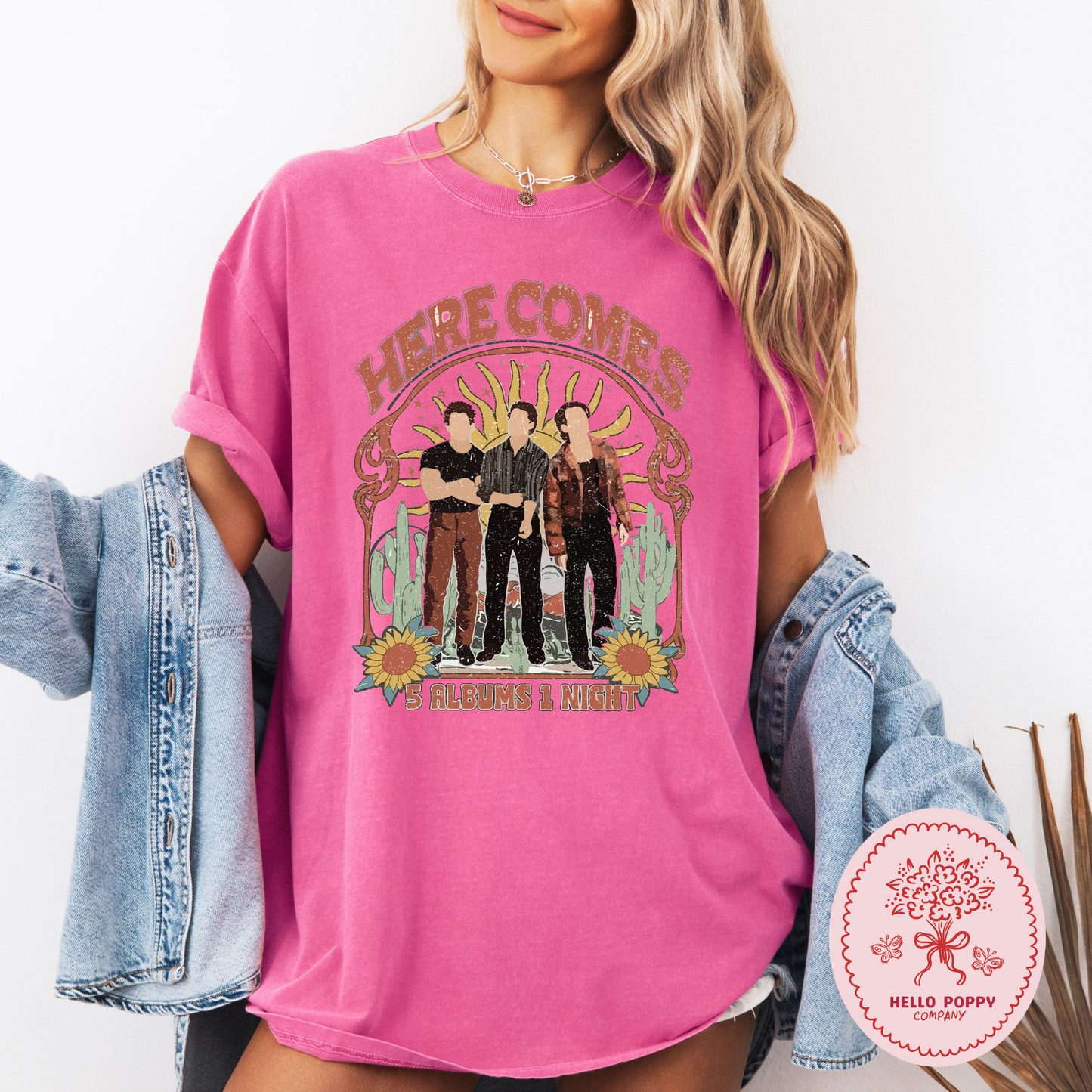 Jonas Brothers Boho 5 Albums 1 Night Comfort Colors T-Shirt