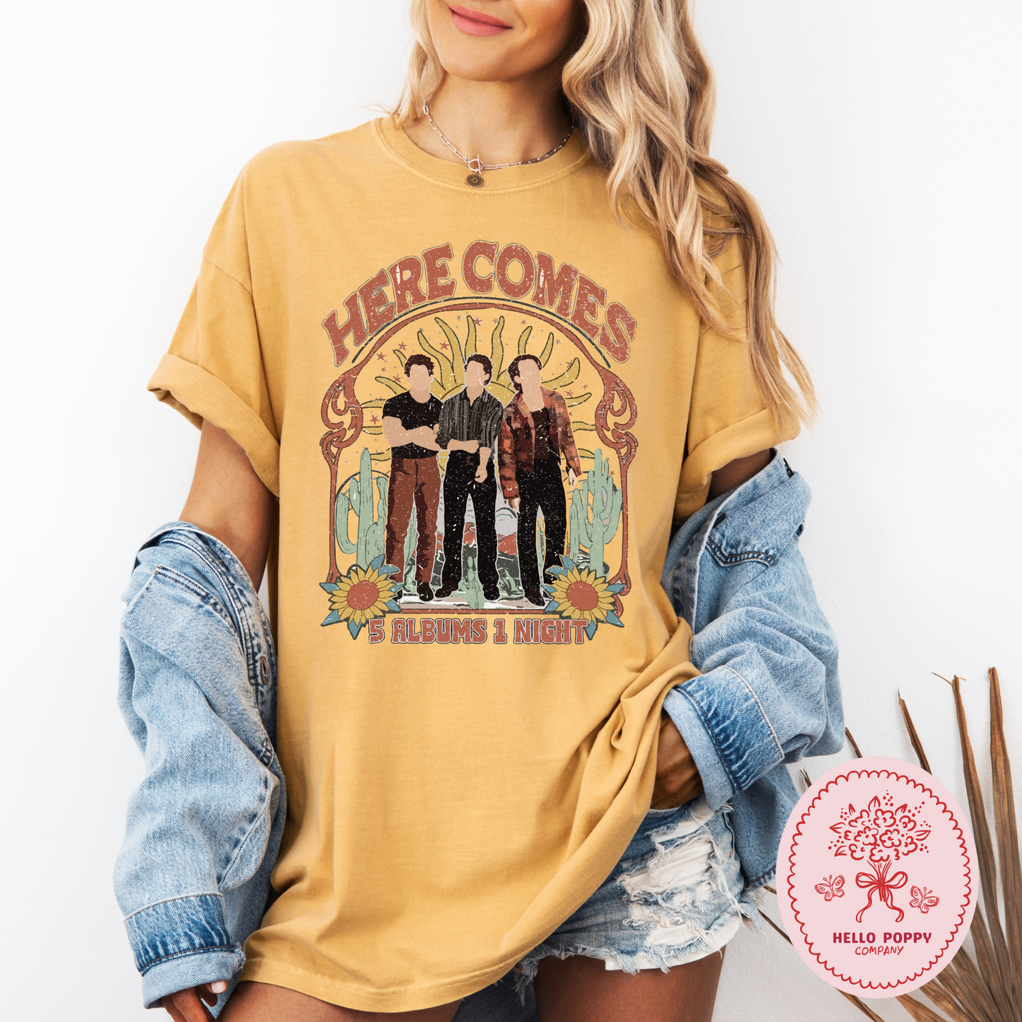 Jonas Brothers Here Comes 5 Albums 1 Night Comfort Colors T-Shirt