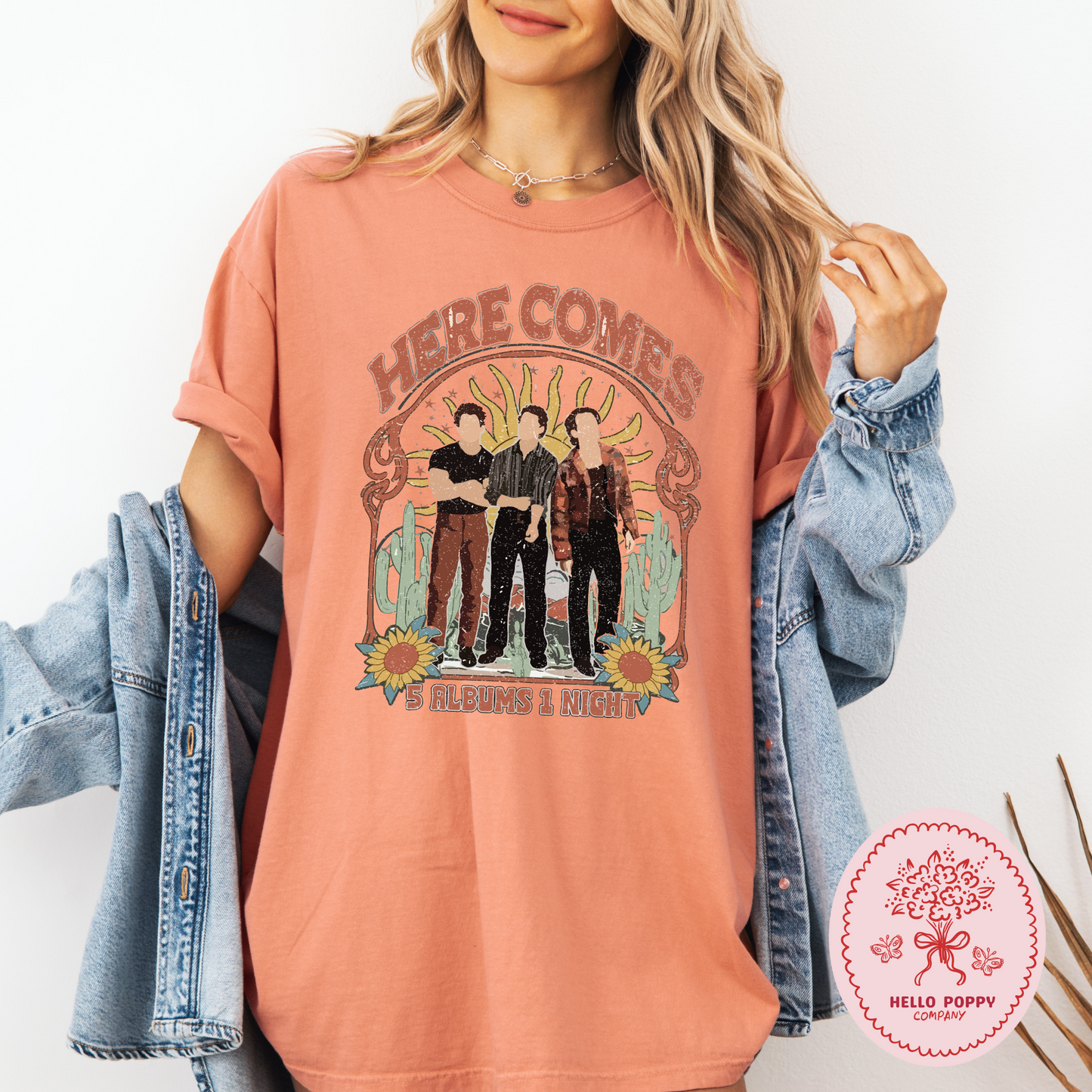 Jonas Brothers Boho 5 Albums 1 Night Comfort Colors T-Shirt