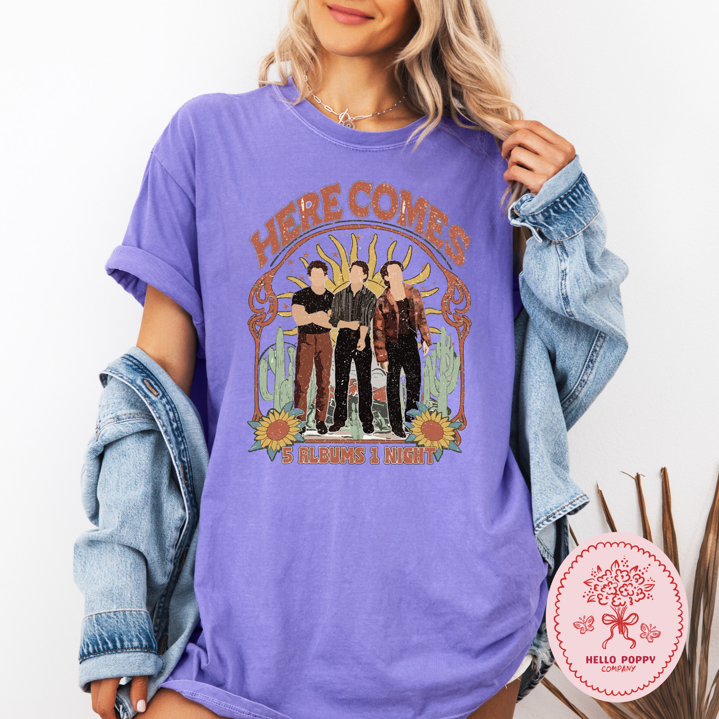 Jonas Brothers Boho 5 Albums 1 Night Comfort Colors T-Shirt