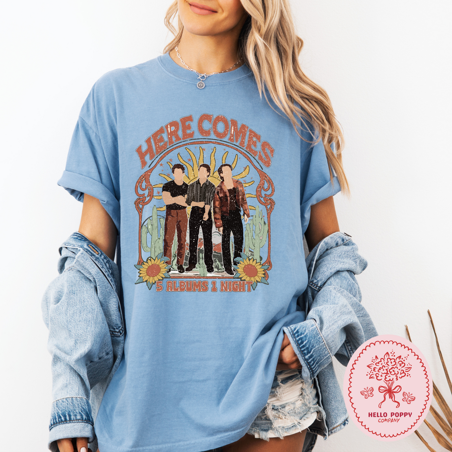 Jonas Brothers Here Comes 5 Albums 1 Night Comfort Colors T-Shirt