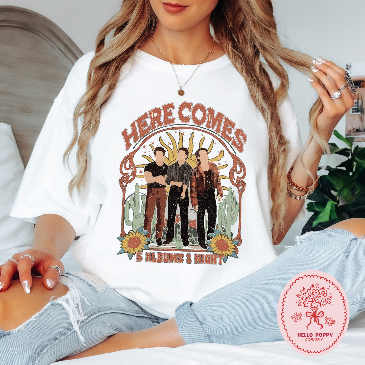 Jonas Brothers Boho 5 Albums 1 Night Comfort Colors T-Shirt