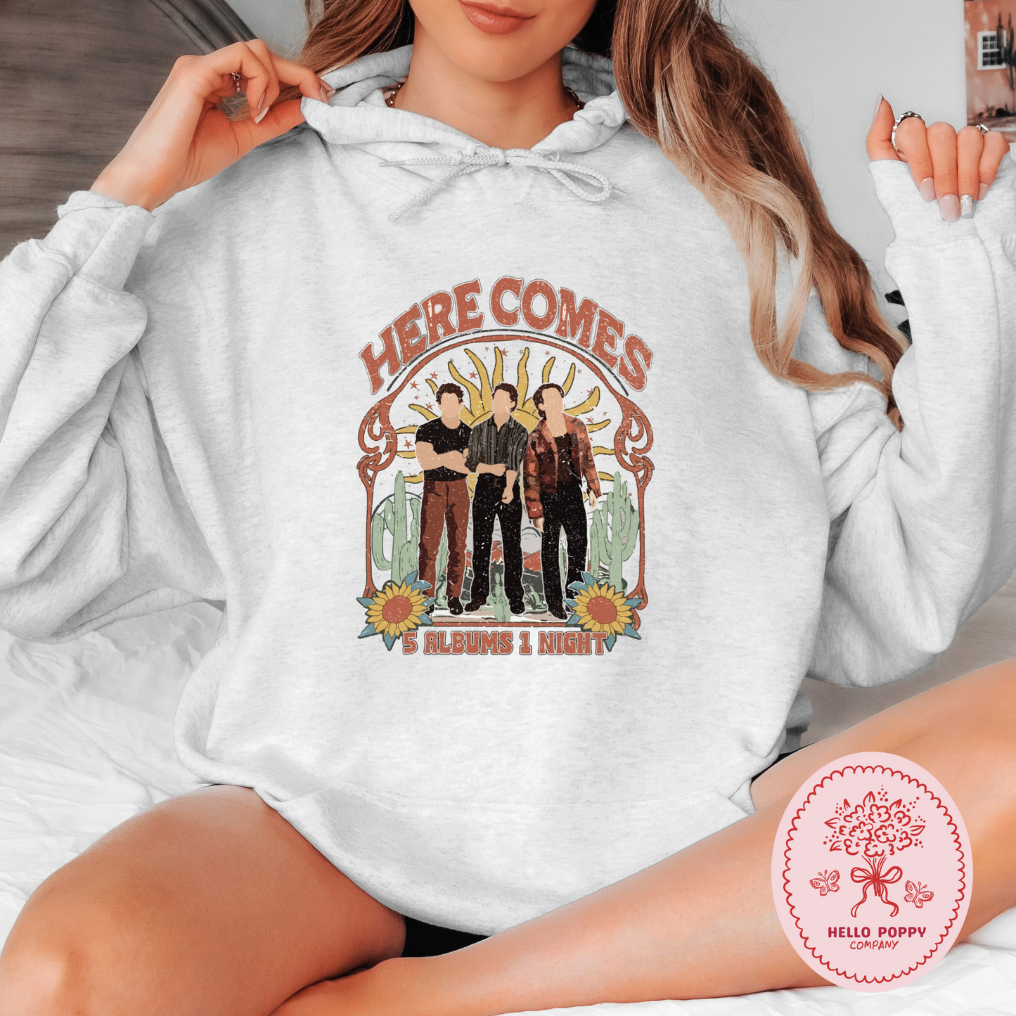 Jonas Brothers Boho 5 Albums 1 Night Hoodie Sweatshirt