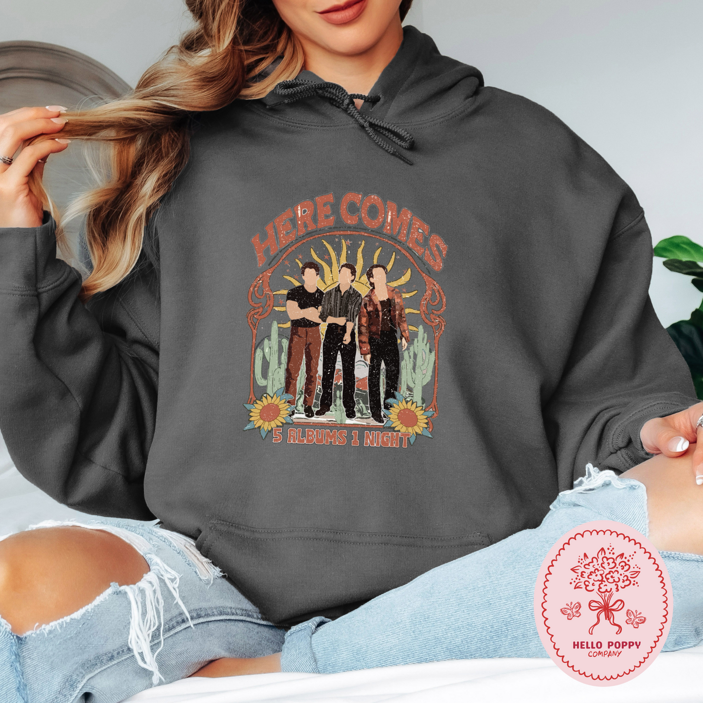Jonas Brothers Boho 5 Albums 1 Night Hoodie Sweatshirt