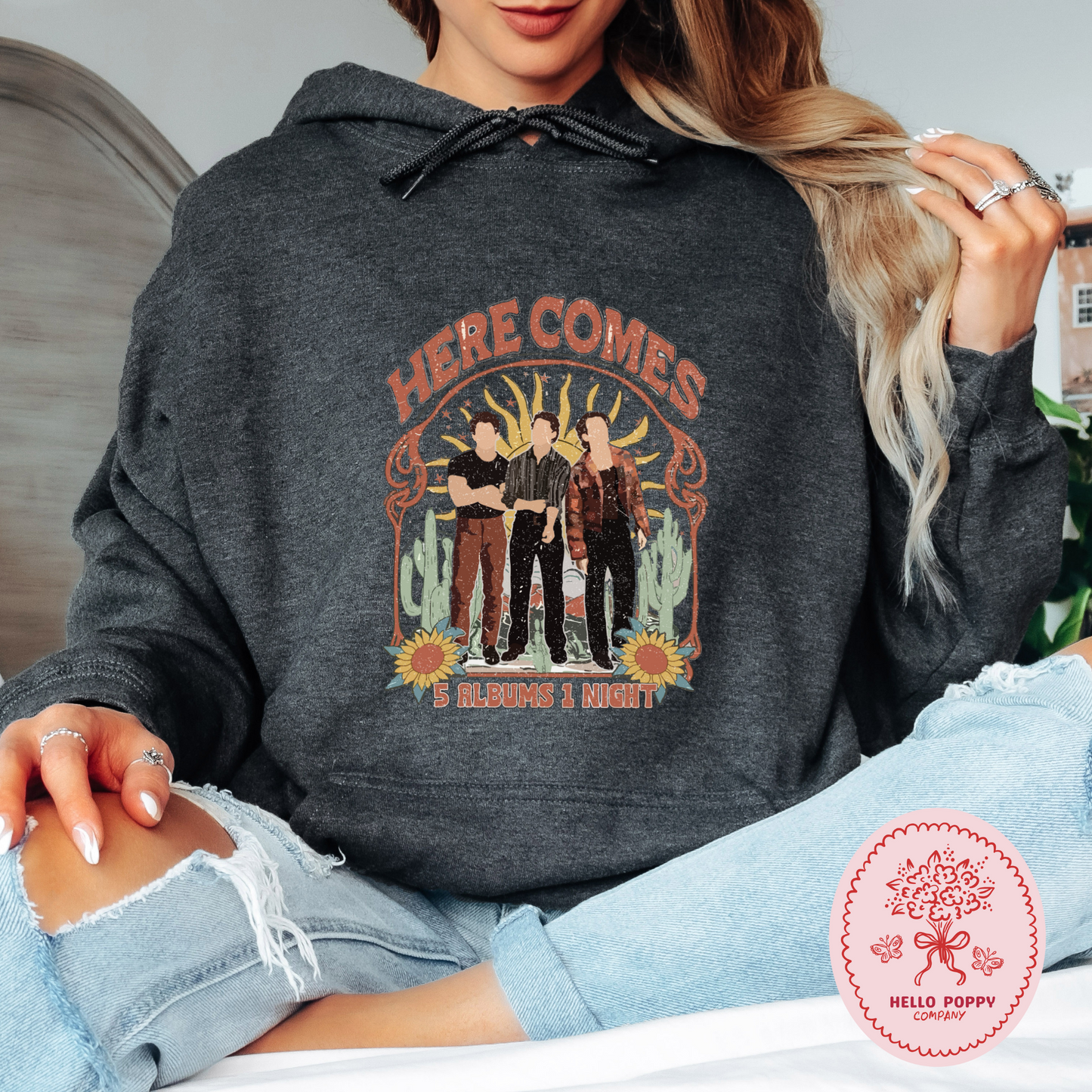 Jonas Brothers Boho 5 Albums 1 Night Hoodie Sweatshirt