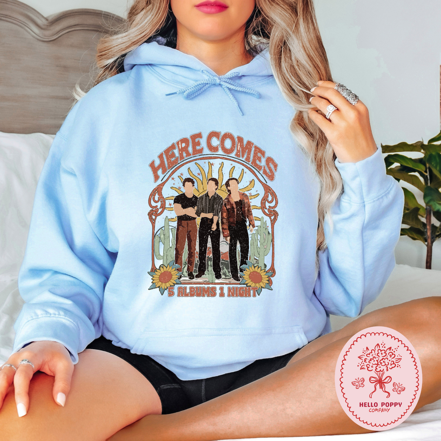 Jonas Brothers Boho 5 Albums 1 Night Hoodie Sweatshirt